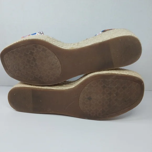 Kelly & Kate Women's size 9 M Espadrille Platform Flower Ankle Strap Sandals - Picture 12 of 13